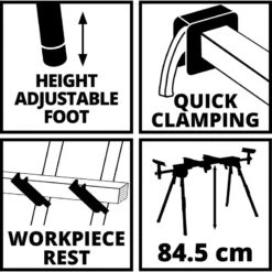 Einhell MSS 1610 Afkort- & Verstekzaag Onderstel -Efficiënte Gereedschapsopslag 11705 03