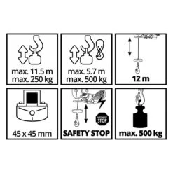Einhell Elektrische Takel 250/500kg -Efficiënte Gereedschapsopslag 11748 07