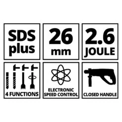 Einhell TE-RH 26 4F Boorhamer SDS-Plus -Efficiënte Gereedschapsopslag 11783 07