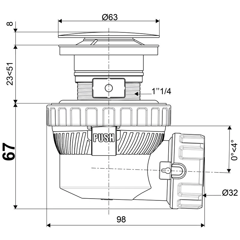 Wirquin Nano 6.7 Wastafelkit D32 Quick Clac 157mm 5 Wirquin Nano 6.7 Wastafelkit D32 Quick Clac 157mm - Afbeelding 3
