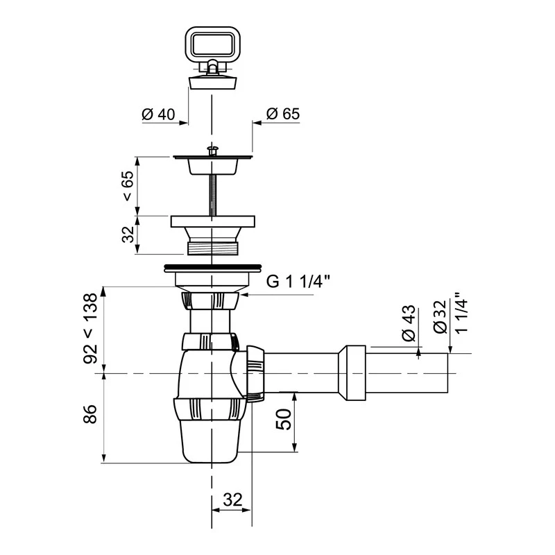 Wirquin Wastafelsifon Met Plug En Dopje Met Muurbuis Plug, Dop En Muurbuis 4 Wirquin Wastafelsifon Met Plug En Dopje Met Muurbuis Plug, Dop En Muurbuis - Afbeelding 2
