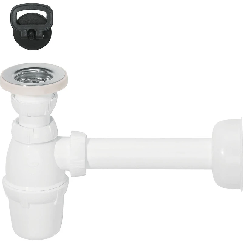 Wirquin Wastafelsifon Met Plug En Dopje Met Muurbuis Plug, Dop En Muurbuis 3 Wirquin Wastafelsifon Met Plug En Dopje Met Muurbuis Plug, Dop En Muurbuis