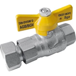 Gasbolkraan Met Losse Moer 1/2"Fx1/2"F