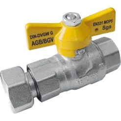 Gasbolkraan Met Losse Moer 3/4"Fx3/4"F