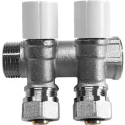 Verdeler Met Afsluitkraan En Knelkoppelingen 3/4MF - 2x16mm