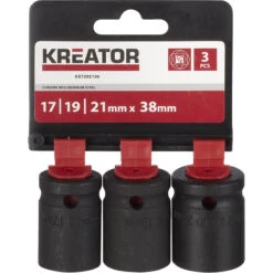 Kreator Slagdoppenset 1/2" 3-delig 38mm -Efficiënte Gereedschapsopslag 24106 02