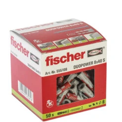 Fischer Duopower Pluggen + Schroef 8x40mm -Efficiënte Gereedschapsopslag 61615 02