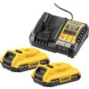 DeWALT DCB1104D2-QW XR Accu Starterset 18V Li-ion 2x2,0Ah -Efficiënte Gereedschapsopslag 62546
