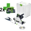 Festool TSC 55 KEB-Basic Accu Invalcirkelzaag Machine + 2x Accu 18-36V Li-ion -Efficiënte Gereedschapsopslag 87619